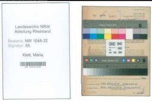 Entnazifizierung Maria Klett , geb. 24.05.1900 (Angestellte)