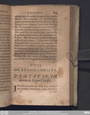 Locus De Regno Christi.