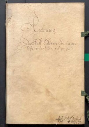 IX A 1 - Alte Stadtrechnungen (1689 - 1690)