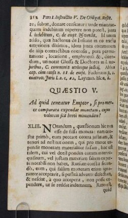 352-363, Quaestio V. Ad quid teneatur Emptor, si pro merce comparata expendat monetam...