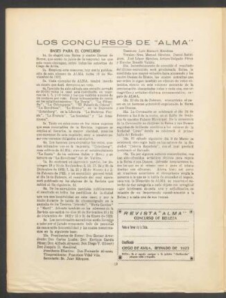 Los concursos de "Alma"