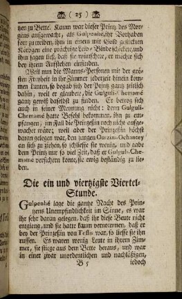 Die ein und viertzigste Viertel-Stunde. - Die fünff und viertzigste Viertel-Stunde.