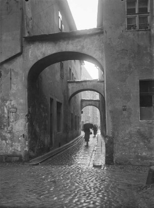Bautzen. Große Brüdergasse. Blick Richtung Fleischmarkt