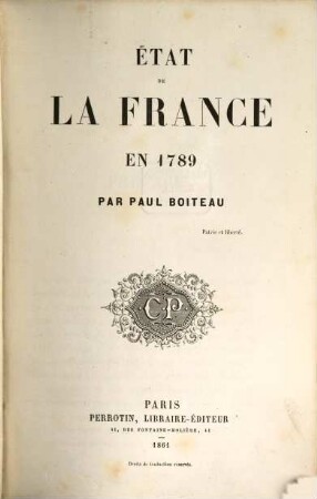 État de la France en 1789
