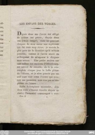 Les Enfans Des Vosges.