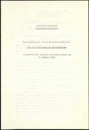 Merkblatt für Doktoranden über die Ablieferung der Dissertationen (1956)