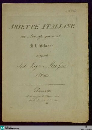 Ariette italiane : con accompagnamento di chitarra