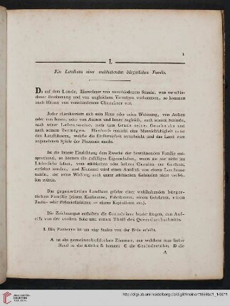 I: Ein Landhaus einer wohlhabenden bürgerlichen Familie