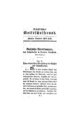 Gesetzliche Verordnungen, das Schulwesen in Sachsen betreffend : (Fortsetzung)