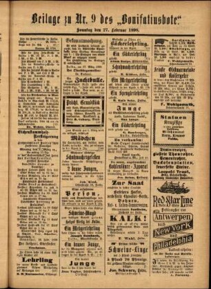 Zweite Ausgabe vom Sonntag, den 27. Februar 1898.