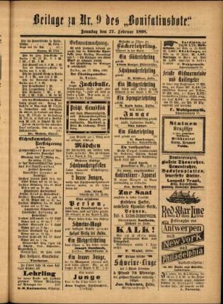 Zweite Ausgabe vom Sonntag, den 27. Februar 1898.