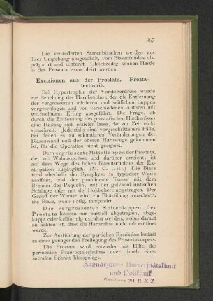 Excisionen aus der Prostata. Prostatatectomie.
