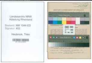 Entnazifizierung Theo Heubrock , geb. 20.06.1920 ()