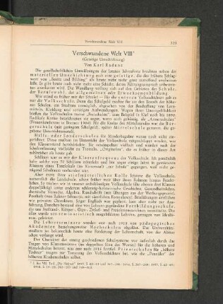 Verschwundene Welt VIII