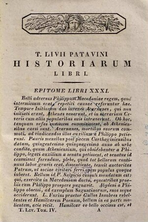 T. Livii Patavini Historiarum libri qui supersunt omnes et deperditorum fragmenta, 4 : Libri 31 - 38