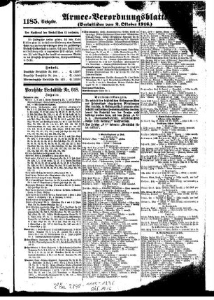 1185.Ausgabe. Montag, 2. Oktober 1916