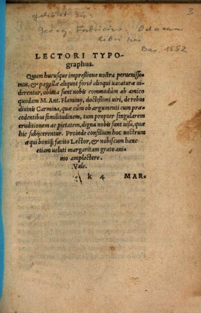 Georgii Fabricii Chemnicensis Odarum Libri Tres