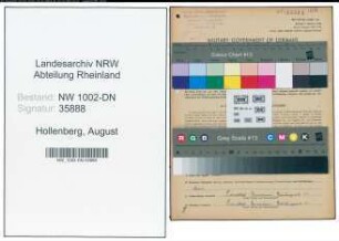 Entnazifizierung August Hollenberg, geb. 13.04.1908 (Bauunternehmer)