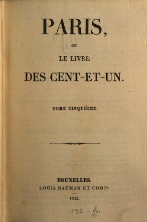 Paris, ou le livre des cent-et-un, 5