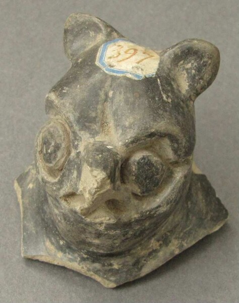 Animal head made of clay