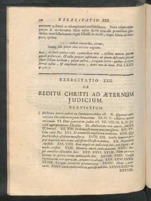 Exercitatio XXII. De Reditu Christi ad Aeternum Judicium