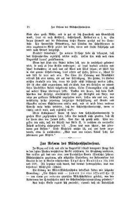 Zur Reform des Mädchenschulwesens