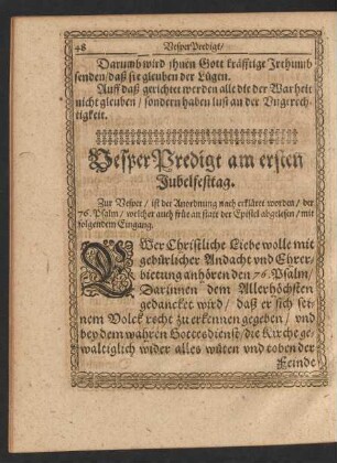 Vesper Predigt am ersten Jubelfesttag