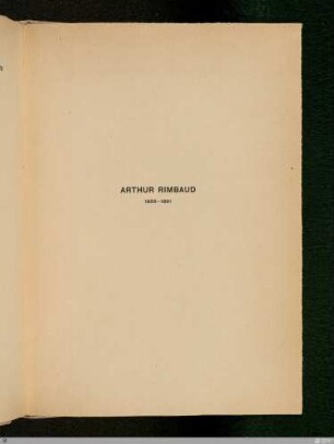 Arthur Rimbaud: Aus: Gedichte