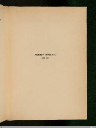 Arthur Rimbaud: Aus: Gedichte