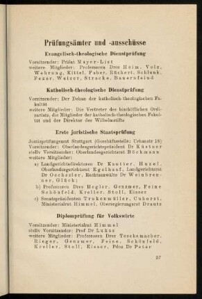 37-39, Prüfungsämter und -ausschüsse