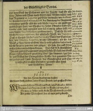 An den Herrn Authorem dieses, Als seinen hochgeliebten, alten Schul-Freund und grossen Gönner