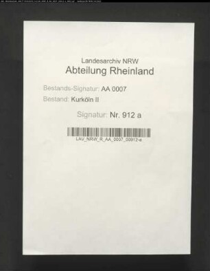 Vollmachten der Stadt Köln für ihren zum Landtag deputierten Kommissar