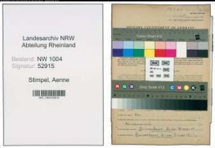 Entnazifizierung Aenne Stimpel , geb. 29.10.1900 (Lohnbuchhalterin)