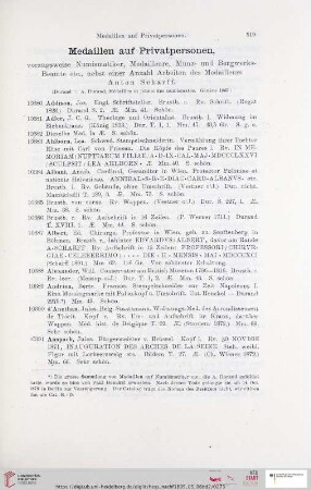 Medaillen auf Privatpersonen (Nr. 10380 - 11388)