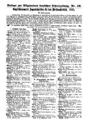 Beilage zur Allgemeinen deutschen Lehrerzeitung