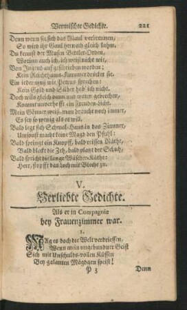 V. Verliebte Gedichte
