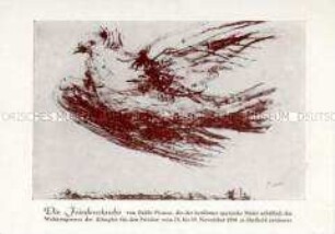 Postkarte mit Picassos Friedenstaube zum Weltfriedenskongress