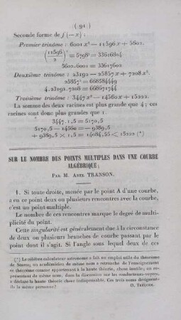 Sur le nombre des points multiples dans une courbe algébrique.