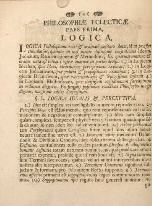 Philosophiæ eclecticæ.