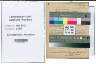 Entnazifizierung Katharina Schuermeyer , geb. 21.10.1888 ()