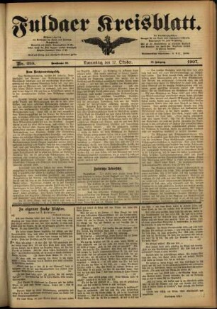 Ausgabe vom Donnerstag, den 17. Oktober 1907.