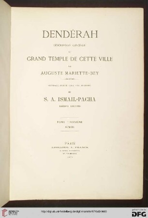 Band 3: Dendérah: description générale du grand temple de cette ville: Planches