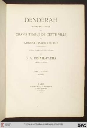 Band 3: Dendérah: description générale du grand temple de cette ville: Planches