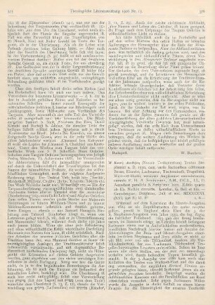 376-377 [Rezension] Nestle, Eberardus (Ed.), He Kaine Diatheke (Novum Testamentum) Textus Stephanici a. D. 1550. Editio quarta