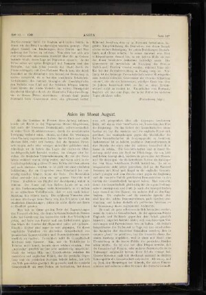 Asien im Monat August.
