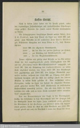 Kassen-Bericht
