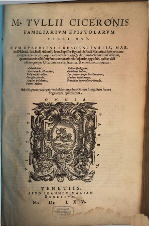 Familiarum epistolarum libri XVI
