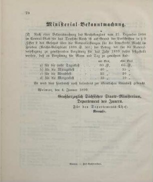 2. Ministerial-Bekanntmachung, betreffend die Naturalleistungen für die bewaffnete Macht im Frieden