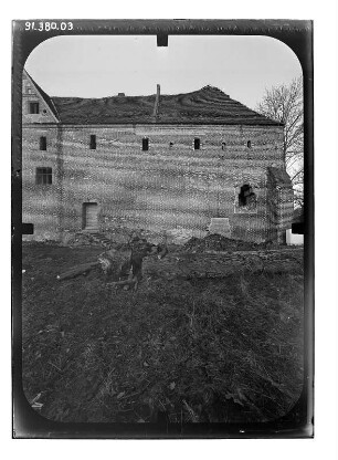 Plattenburg. Burganlage (Erwähnung 1319). Unterburg von Südwest