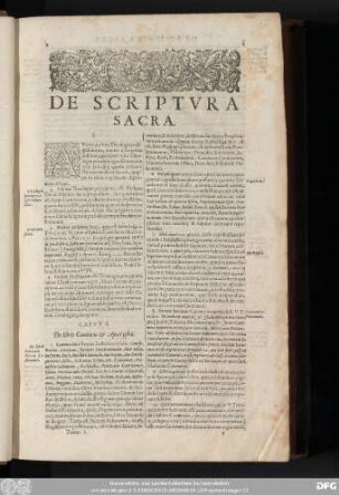 Caput I. De libris Canonicis & Apocryphis.